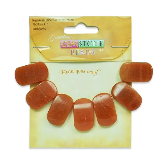 6 Packs of Red Aventurine Half Moon Beads Pack of 7 {2}