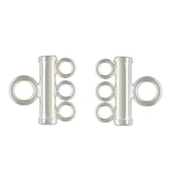 JewelrySupply 3-Strand End Bar, .925 Sterling Silver Jewelry Findings for DIY Crafts (Package of 2)) {1}