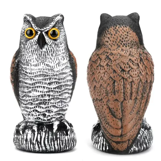 Owl Decoy Statue Protect Garden Yard Scare Birds Away Pigeon Repellent Scarecrow {1}