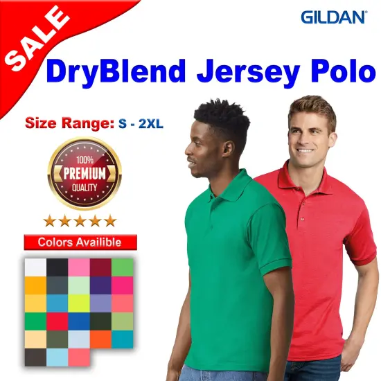 Gildan&reg; DryBlend Short Sleeve Jersey Polo White {2}