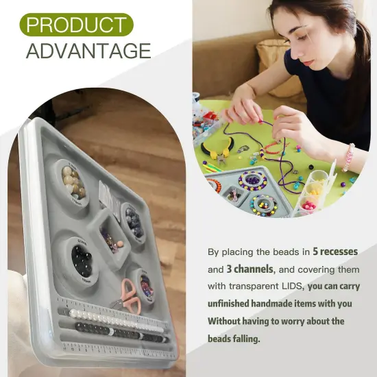 The Design Bracelet Bead Board with Clear Cover for Jewelry Bracelet Making Supplies {3}