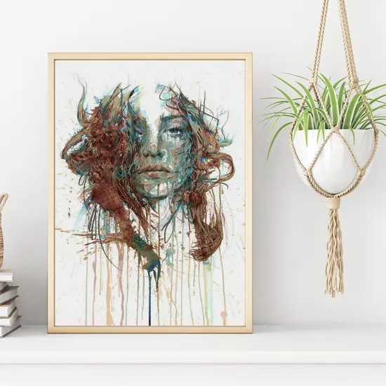 Creative Mark Illusions Floater Frame For 3/4" Deep Canvases - Natural Wood - Set of 4 - Ideal for Galleries & Home Decor - Wood Float Frame for Canvas Paintings- Complete Hanging Hardware {7}