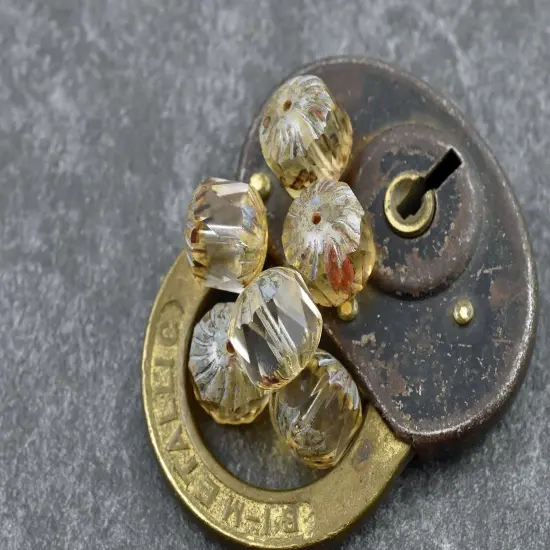 *10* 10mm Crystal Picasso Center Cut Cruller Beads {6}