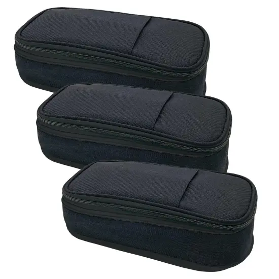 Black Pencil Case, Pack of 3 {1}