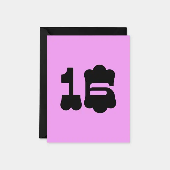 Birthday Age Card, Ornate Number {6}