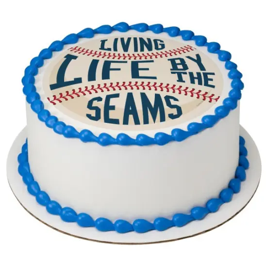 Living Life by the Seams Edible Cake Topper Image 7.5" Round {1}