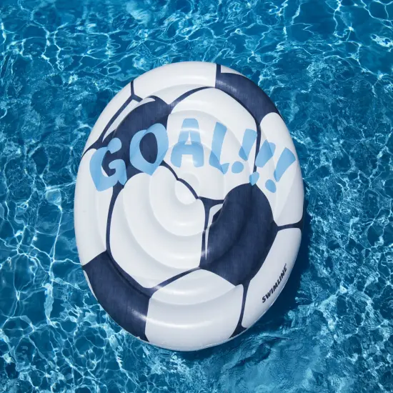 Swim Central Inflatable Giant Soccer Ball Swimming Pool Float - 60" White {3}