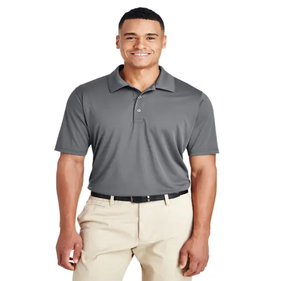 Team&reg; Men's Tall Zone Performance Half Sleeve Collared Neck Polos Black {6}