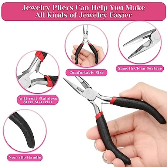 60 FT Chains for Jewelry Making, Jewelry Making Chains for Necklace with Pliers, Open Jump Rings and Lobster Clasps for Making Jewelry DIY Necklace Bracelet Anklet, 6Colors 2mm {4}