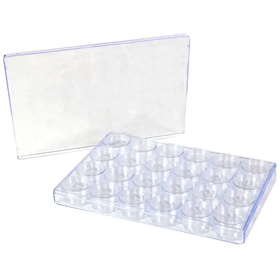 Large Plastic Bead Storage Organizer Box, 24 Jars - Container for Beads & Supplies - Organizers for Craft, Art, & Painting - Plastic Container Case For Organization {2}
