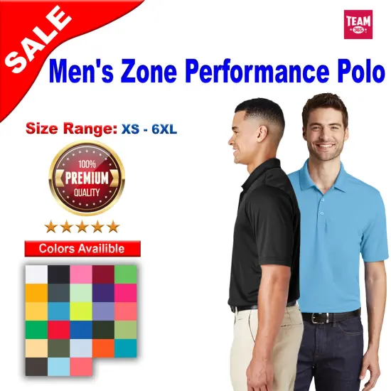 Team&reg; Men's Zone Performance Short Sleeve Polo Sport Dark Navy {2}