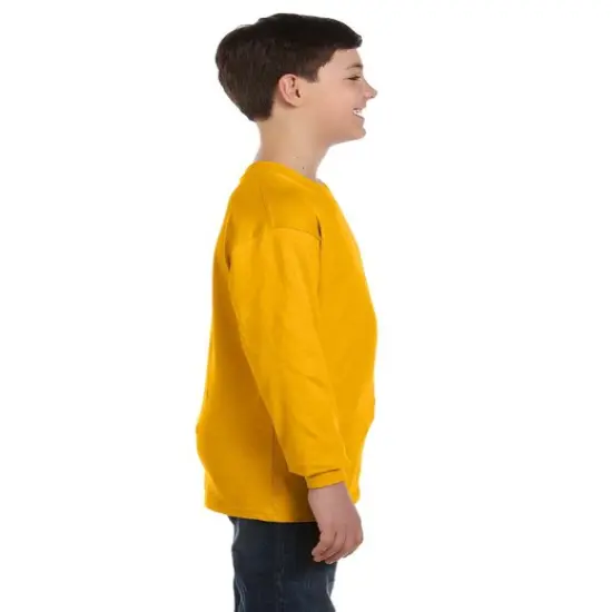 Gildan&reg; Heavy Cotton Youth Long Sleeve Crew-Neck T-Shirt Sport grey {6}