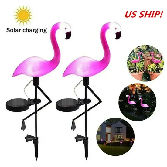 LED Flamingo Solar Lights Lantern Waterproof Garden Lamp for Lawn Yard Patio {3}