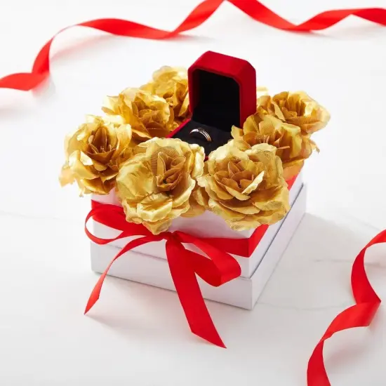 50 Pack Stemless Artificial Silk Roses Gold {5}