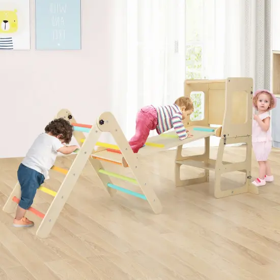 7-in-1 Toddler Climbing Toy Connected Table And Chair Set Multi Color {1}