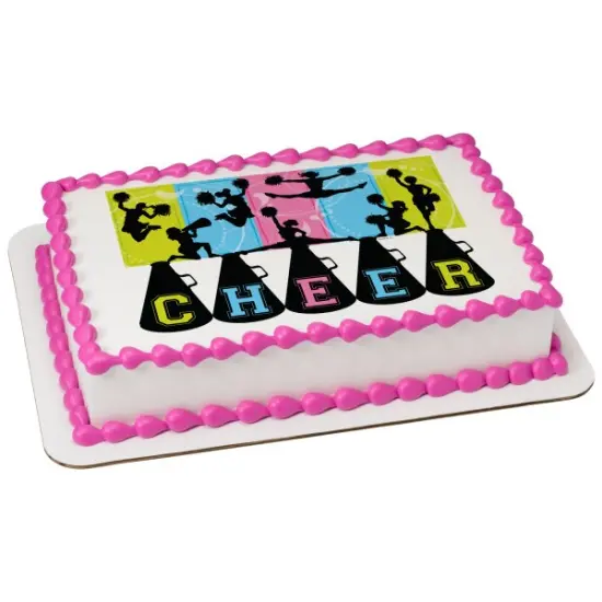 Cheerleading Edible Cake Topper Image 1/4 sheet {1}