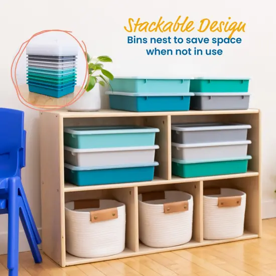 Letter Size Tray with Lid, Storage Bin, 10-Piece Contemporary {5}