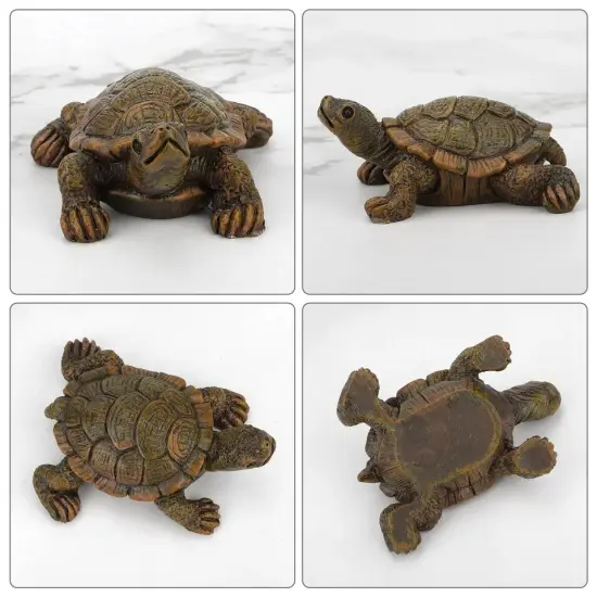 2Pcs Garden Tortoise Statue Turtle Figurine Lawn Art Ornament Patio Home Decor {1}