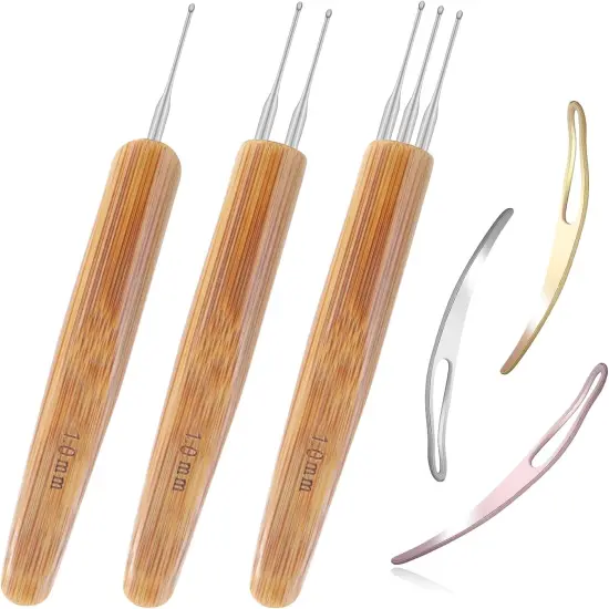 6PCS Dreadlock Crochet Hooks for Hair, Durable 0.75Mm Dreadlock Crochet Needle with Interlocking Tool for Locs, Excellent for Maintaining Real Dread Loc {1}