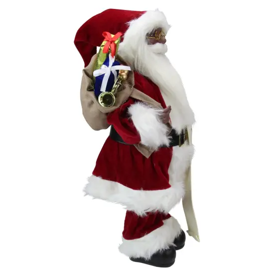Northlight 16" African American Santa Claus with Naughty or Nice List Christmas Figure Red {4}