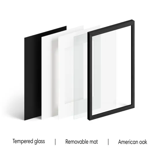 Haus and Hues Oak Wood Picture Frames Matted with Real Glass Black {2}