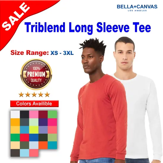 BELLA + CANVAS&reg; Unisex Triblend Long Sleeve Crewneck Tee Athletic grey trible {2}