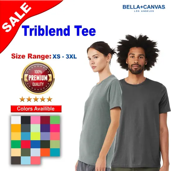 BELLA + CANVAS&reg; Triblend Crewneck Short Sleeve Tee Solid Red {2}