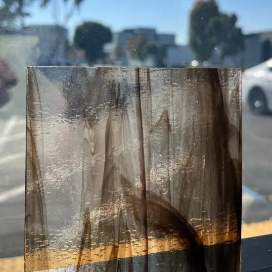 Wissmach COE 96-25 Crystal Black Prisma Fusible Glass Sheet {4}