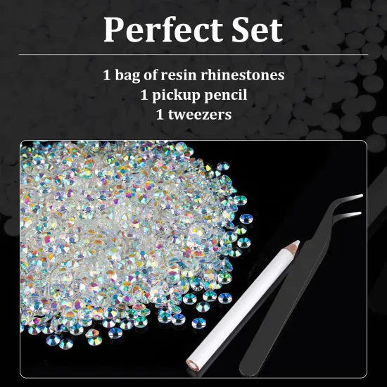 5000 Pieces 3mm Resin Rhinestones Bulk, Transparent AB Flatback Round Jelly Rhinestones Bedazzling Non Hotfix Crystal Gems Large Quantity Wholesale for DIY Crafts Clothes Tumblers Face Makeup Manicure {6}