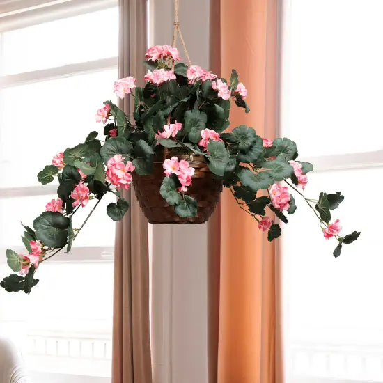 30-Inch Pink Silk Geranium Plant with Lifelike Appearance for Home and Office D&eacute;cor | Vibrant Artificial Flower Arrangement | Floral Home by Artificial Flowers {2}