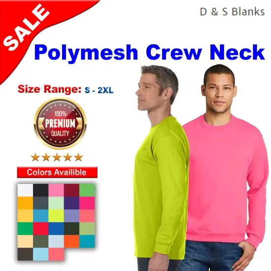 D & S BLANKS&reg; Polymesh Crew Neck Orange {2}