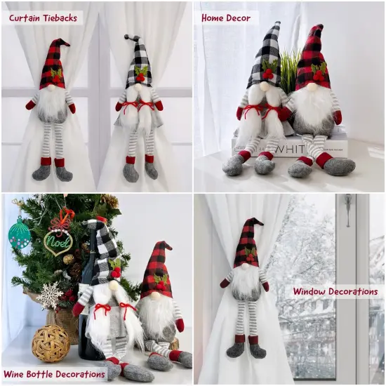 Wrapables Mr and Mrs Christmas Gnome Curtain Tiebacks, Christmas Ornaments Home Decor Window Decorations (Set of 2) {5}
