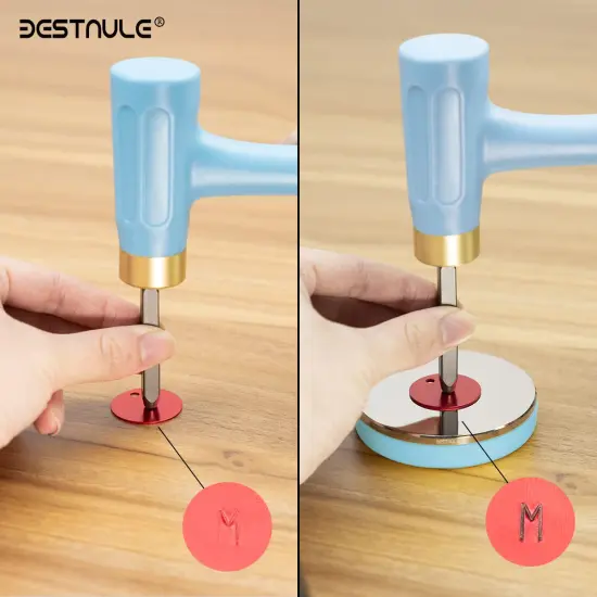 Professional Steel Bench Block, Covered with TPR soft plastic at The bottom, Metal Stamping Table Mirror, Polishing with Chrome Plating for Jewelry Stamping Tools, (Dia: 3&rdquo;, H: 19/32&rdquo;) {4}