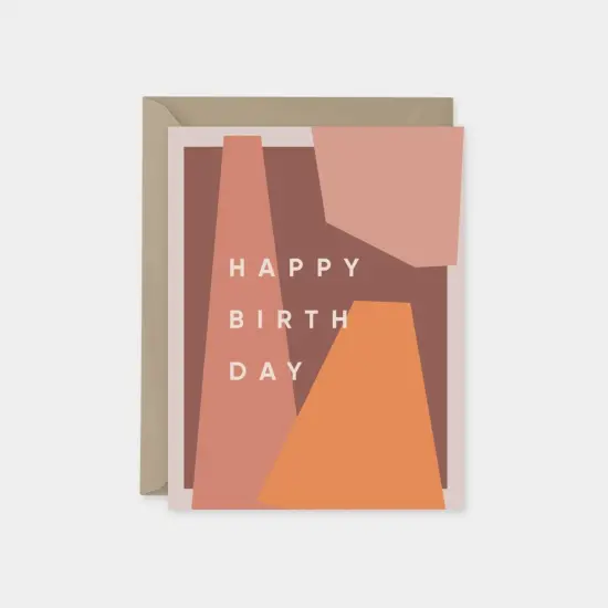 Terracotta Cut Out Shapes Birthday Card {1}
