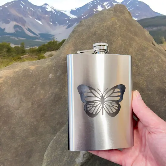 8oz Monarch Butterfly Stainless Steel Flask {5}