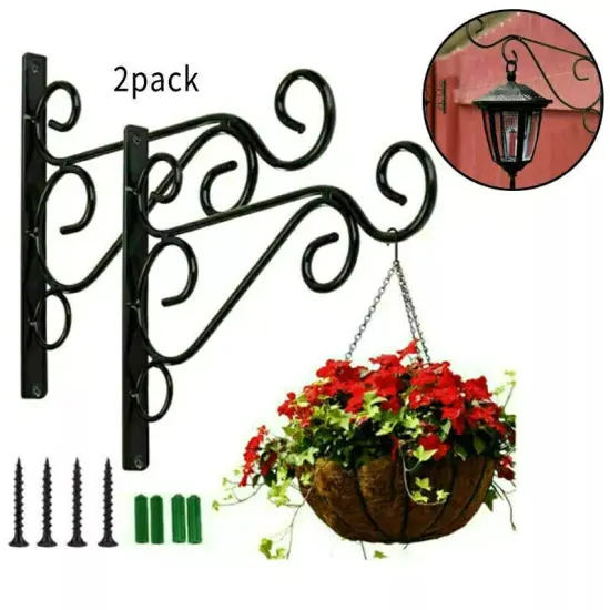 2Pcs Hanging Plant Bracket Wall Plant Hook Heavy Duty Hangers Flower Pot Lantern {2}
