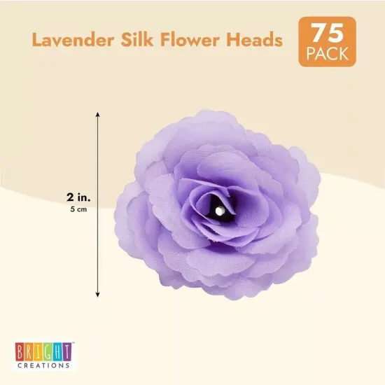 75 Pack Mini Lavender Silk Artificial Flower Heads for Crafts {4}