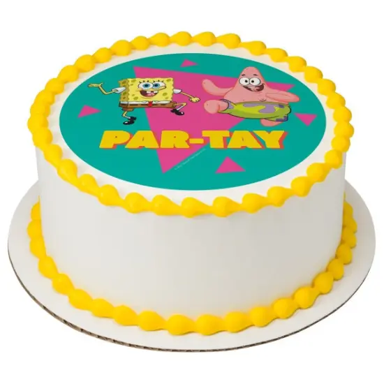 SpongeBob SquarePants&trade; Par-Tay Edible Cake Topper Image 7.5" Round {1}
