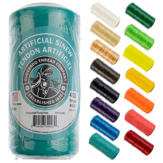 Gudebrod 70lb. 5-Ply Artificial Sinew Thread, 150yd. | Made in USA Turquoise {1}