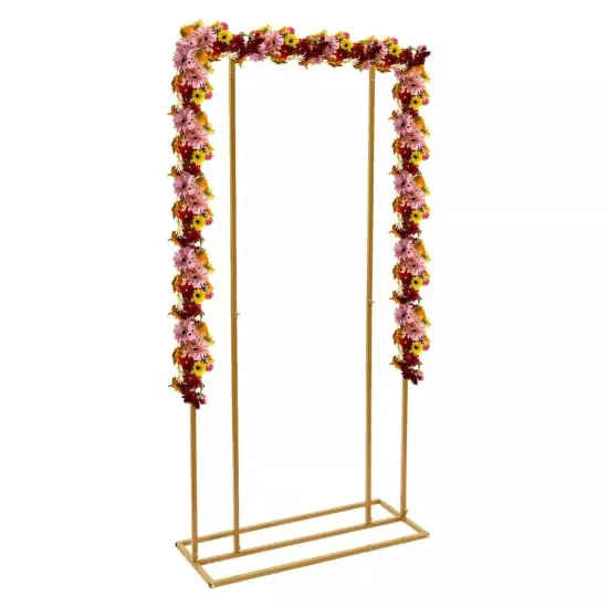 Golden Wedding Backdrop Stand Metal Flower Frame Garden Party Decoration {2}