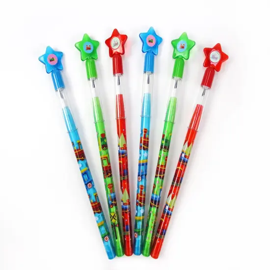 Train Multi-Point Pencils - 6 Pcs Pac {2}