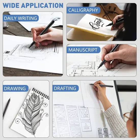 Black Drawing Pens,12 Art Pens Set,Fineliner Ink Pens,Micro-Pens,Manga Markers,For Sketching,Technical Drawing 902195 {4}