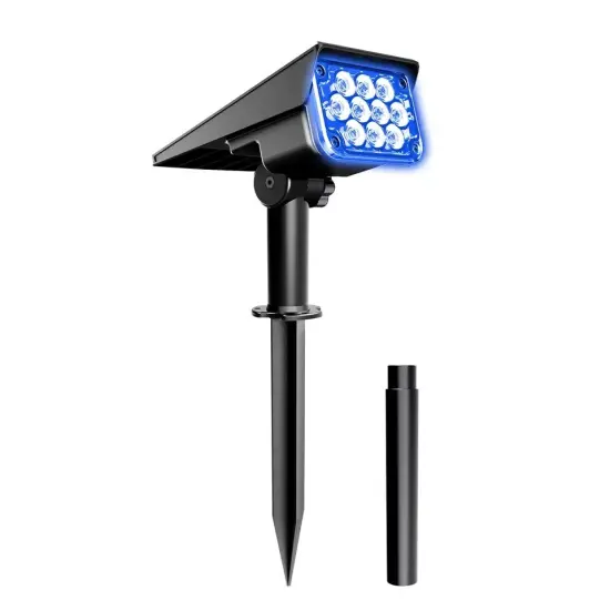4PCS Blue Solar Spotlights Landscape Lights with IP65 Waterproof for Garden Path {4}