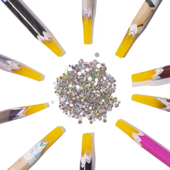 10 Pieces Self Adhesive Resin Rhinestones Picker Pencil Nail Art Gem Crystal Pick up Tool Rhinestone Pickup Pen Long {5}