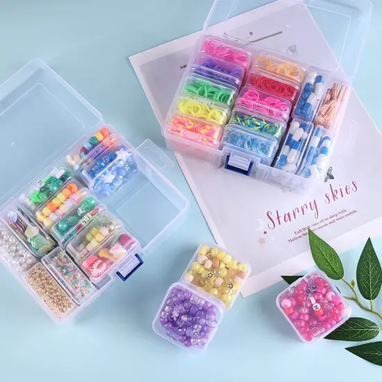 30 Pieces Bead Organizers in A Clear Organzier Box, 2 Sets Clear Plastic Diamond Painting Storage Container with Mini Boxes for Craft Organziers and Storage Art Embroidery Nail Accessories {4}