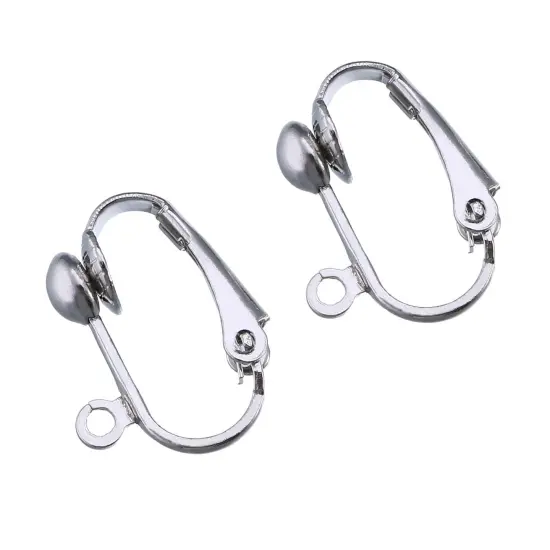 36 Pieces Clip-on Earring Converter with Easy Open Loop for DIY Earring and Turn Any Studs or Pierced into Clip on (Silver) {3}