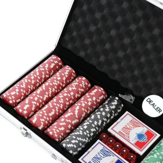 500PCS Chips Poker Dice Chip Texas Blackjack Cards Game Aluminum Case 11.5 Gram {4}