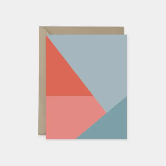 Blue & Red Color Block Card,Modern {1}