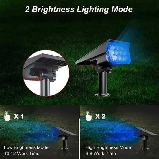 4PCS Blue Solar Spotlights Landscape Lights with IP65 Waterproof for Garden Path {3}