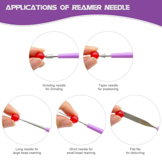 5 Pieces Bead Reamer for Jewelry Making, Bead Spinner Hole Enlarger Tool for Glass Plastic Metal Wood Beads, Remove Burrs, Enlarge Holes, Smooth Edges {4}